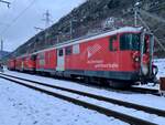 Die drei abgestellten Deh 4/4 22  St. Niklaus , 54  Goms  und 93  Oberwald  am 4.1.21 im Glisergrund abgestellt.