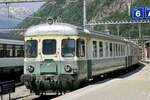 Der ABt 202 mit dem Mirage vom Verein Pendelzug Mirage am 17.6.23 bei der Einfahrt in den Bahnhof Brig.